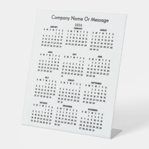 モダン2026年カレンダー 会社名 台座サイン