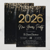 モダン2026年新年パーティー 招待状 (正面/裏面)
