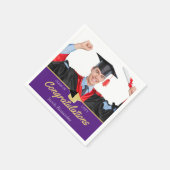 モダン20xxのフォトパープル卒業生 スタンダードカクテルナプキン (角)
