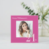 モダン21シンプル歳の誕生日の招待状 招待状 (スタンド正面)