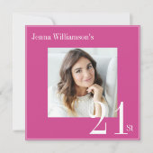 モダン21シンプル歳の誕生日の招待状 招待状 (正面)