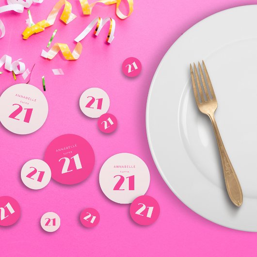 モダン21歳の誕生日お祝いパーティー コンフェッティ
