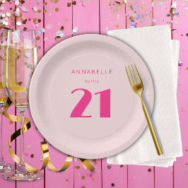 モダン21歳の誕生日お祝いパーティー ペーパープレート