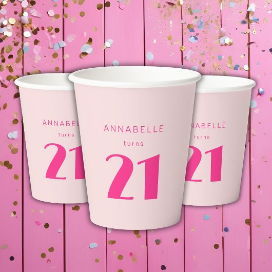 モダン21歳の誕生日お祝いパーティー 紙コップ