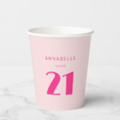 モダン21歳の誕生日お祝いパーティー 紙コップ (裏面)