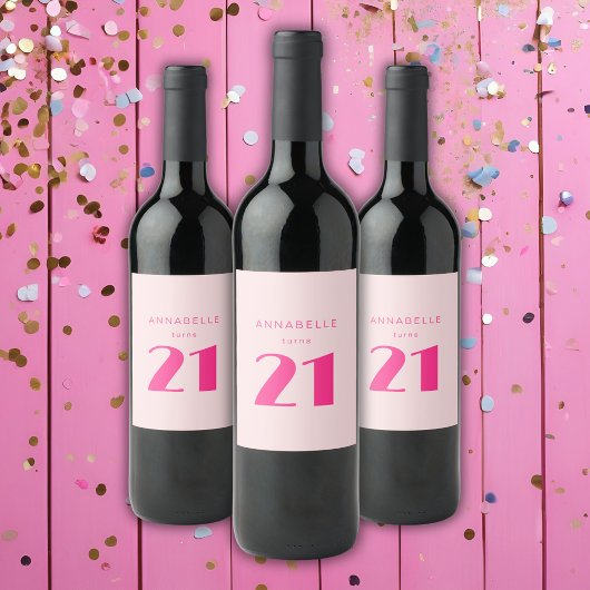 モダン21歳の誕生日パーティー ワインラベル