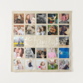 モダン22の家族写真のコラージュ及び白い月桂樹 タペストリー (正面)