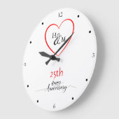 モダン25ミニマル結婚周年記念アイディア ラージ壁時計 (傾斜)