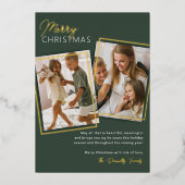 モダン2 フォト クリスマス 箔シーズンカード (正面)