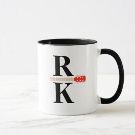 モダン2 – 黒イニシャルモノグラム白澄ん色 マグカップ