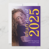 モダン2 photo Yellow Purple 2025卒業 案内状 (正面)