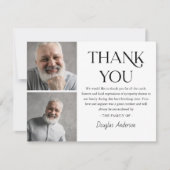 モダン2 x写真葬儀悔やみや弔慰 サンキューカード (正面)