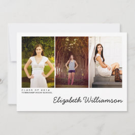 モダン3の写真の卒業のパーティの招待状 招待状