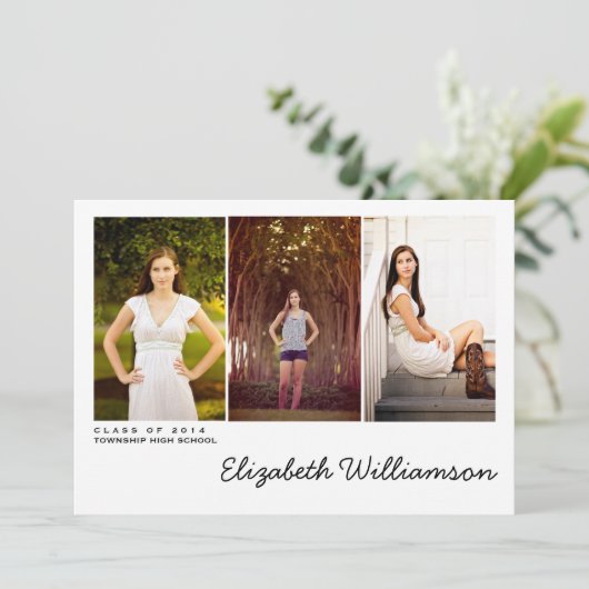 モダン3の写真の卒業のパーティの招待状 招待状 (スタンド正面)
