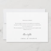 モダン3エレガント枚の写真のタイポグラフィのメ結婚ッセージ サンキューカード (裏面)