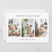 モダン3エレガント枚の写真コラージュ シーズンカード (正面)