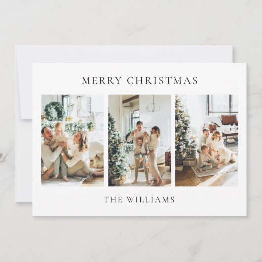 モダン3エレガント枚の写真コラージュ シーズンカード (正面)
