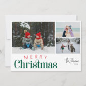 モダン3エレガント枚の写真コラージュ シーズンカード (正面)