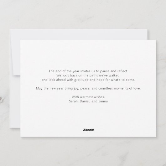 モダン3エレガント枚の写真コラージュ シーズンカード (裏面)