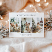 モダン3エレガント枚の写真コラージュ シーズンカード