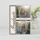 モダン3エレガント枚フォトコラージベージュ 案内状 (スタンド正面)