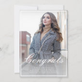 モダン3エレガント枚フォトコラージベージュ 案内状 (裏面)