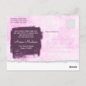 モダン3カッコいい枚のフォトピンク紫色のグラード発表 ポストカード (裏面)