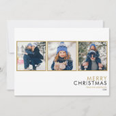 モダン3シンプル写真コラージュ家族クリスマス シーズンカード (正面)