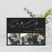 モダン3シンプル枚の写結婚真 セーブザデート (スタンド正面)