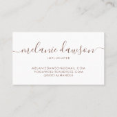 モダン3ミニマル写真ソーシャルインフルエンサーBrown 名刺 (裏面)