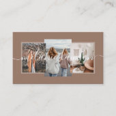 モダン3ミニマル写真ソーシャルインフルエンサーBrown 名刺 (正面)