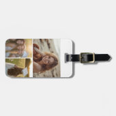 モダン3ミニマル枚の写真のコラージュと情報連絡付き ラゲッジタグ (正面横)