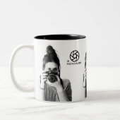 モダン3ミニマル枚の写真をクリーニング ツートーンマグカップ (左)