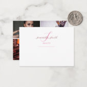 モダン3ミニマル枚の写真スクリプトモノグラム美しい ノートカード (正面/裏面インサイチュ)