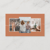 モダン3ミニマル枚フォトソーシャルインフルエンサーOrange 名刺 (正面)