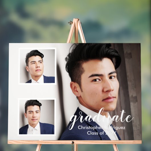 モダン3写真卒業 アクリルサイン (ニュートラル)