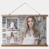 モダン3写真卒業 吊り下げ型タペストリー (正面)