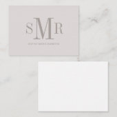 モダン3文字のモノグラムイニシャル名 ノートカード (正面/裏面)