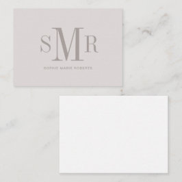 モダン3文字のモノグラムイニシャル名 ノートカード