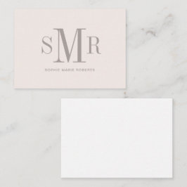 モダン3文字のモノグラムイニシャル名 ノートカード