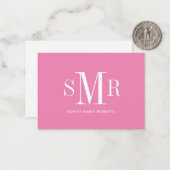 モダン3文字のモノグラムイニシャル名 ノートカード (正面/裏面インサイチュ)