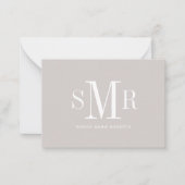 モダン3文字のモノグラムイニシャル名 ノートカード (正面)