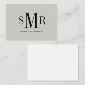 モダン3文字のモノグラムイニシャル名 ノートカード (正面/裏面)