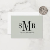 モダン3文字のモノグラムイニシャル名 ノートカード (正面/裏面インサイチュ)