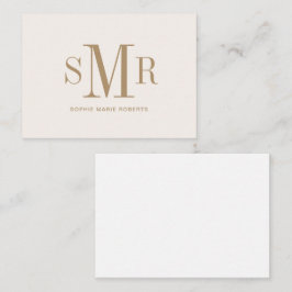 モダン3文字のモノグラムイニシャル名 ノートカード