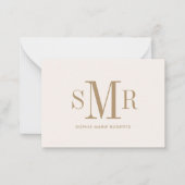 モダン3文字のモノグラムイニシャル名 ノートカード (正面)