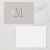 モダン3文字のモノグラムイニシャル名 ノートカード (正面/裏面)