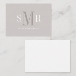 モダン3文字のモノグラムイニシャル名 ノートカード