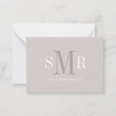 モダン3文字のモノグラムイニシャル名 ノートカード (正面)