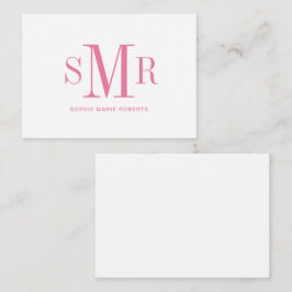 モダン3文字のモノグラムイニシャル名 ノートカード